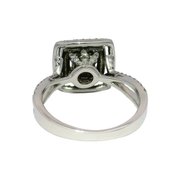 1cttw. Natural Engagement Ring with Princess Cut Center Set in 18 White Gold Sz 6