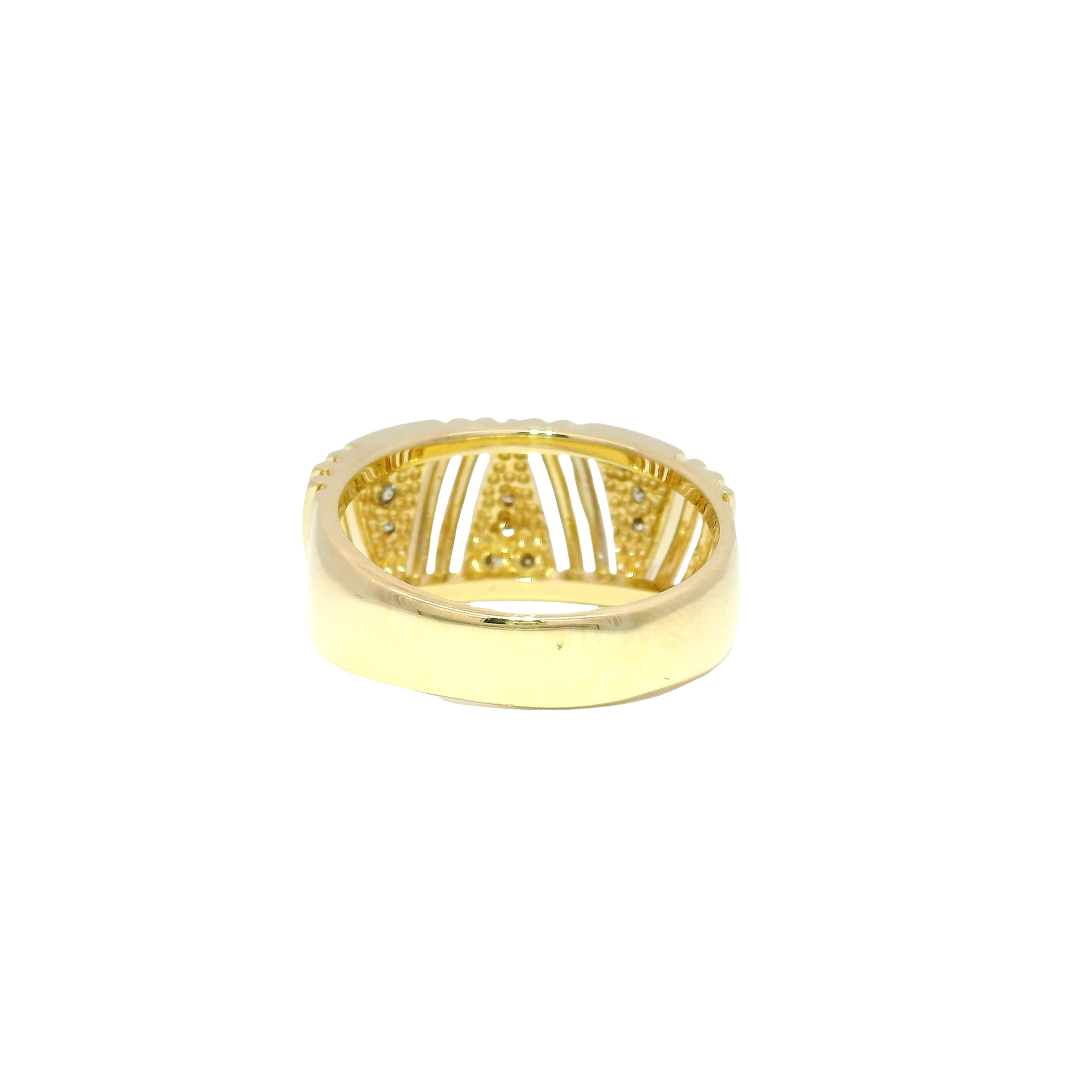 Natural Diamond Fashion Ring in 14K Yellow Gold Sz 8.5
