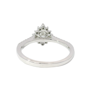 Natural Oval Diamond Engagement Ring in 14K White Gold Sz 7