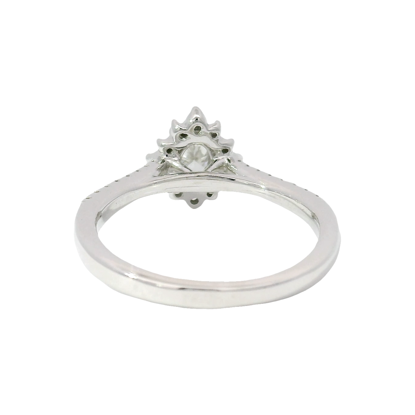 Natural Oval Diamond Engagement Ring in 14K White Gold