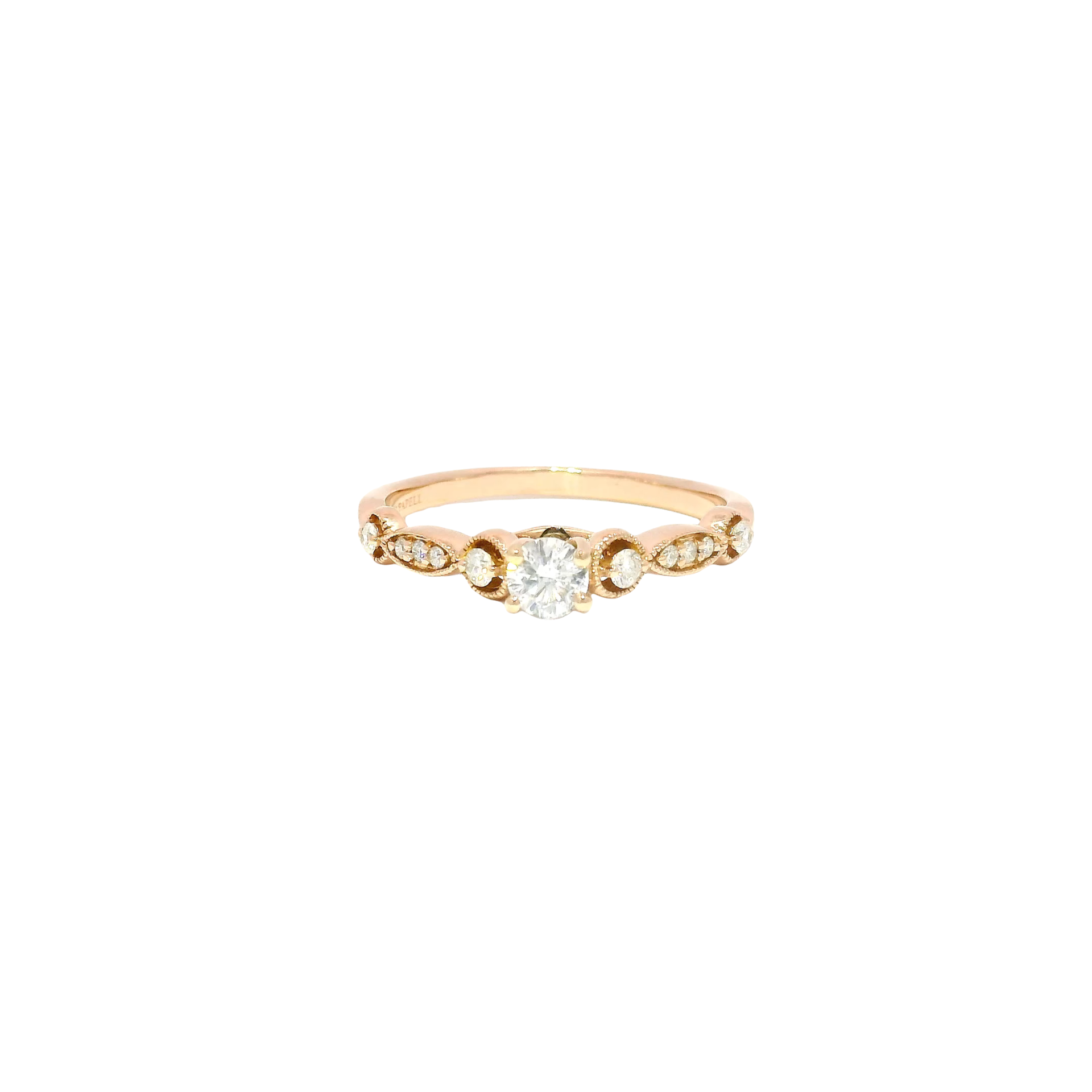 Adrianna Papell Natural Round Diamond in 14K Rose Gold Sz 8