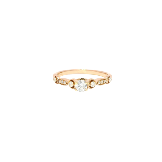 Adrianna Papell Natural Round Diamond in 14K Rose Gold Sz 8