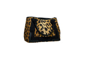 Balenciaga Small Leopard Navy Cabas Top Handle Bag