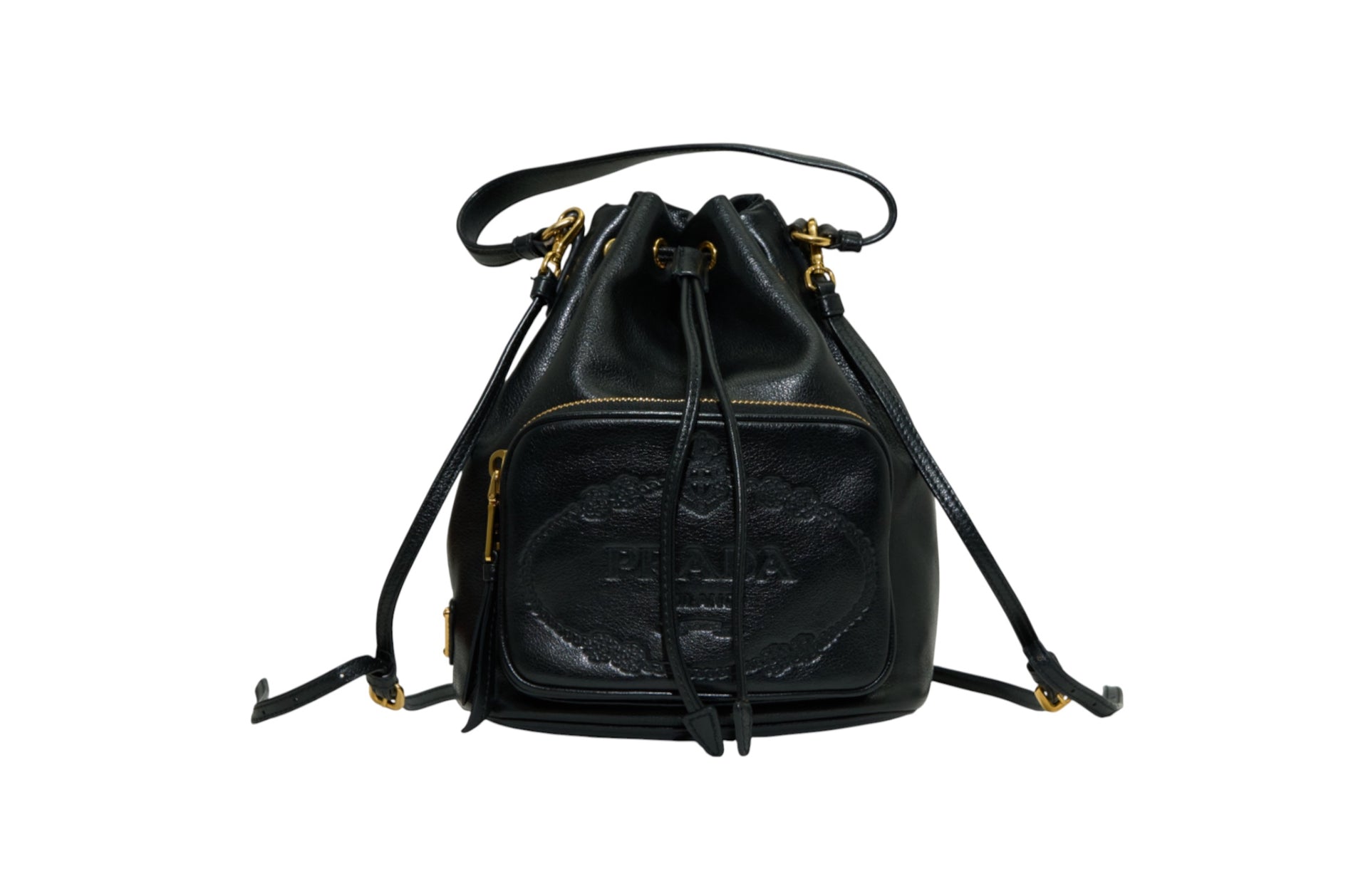 Prada Duet Leather Bucket Bag