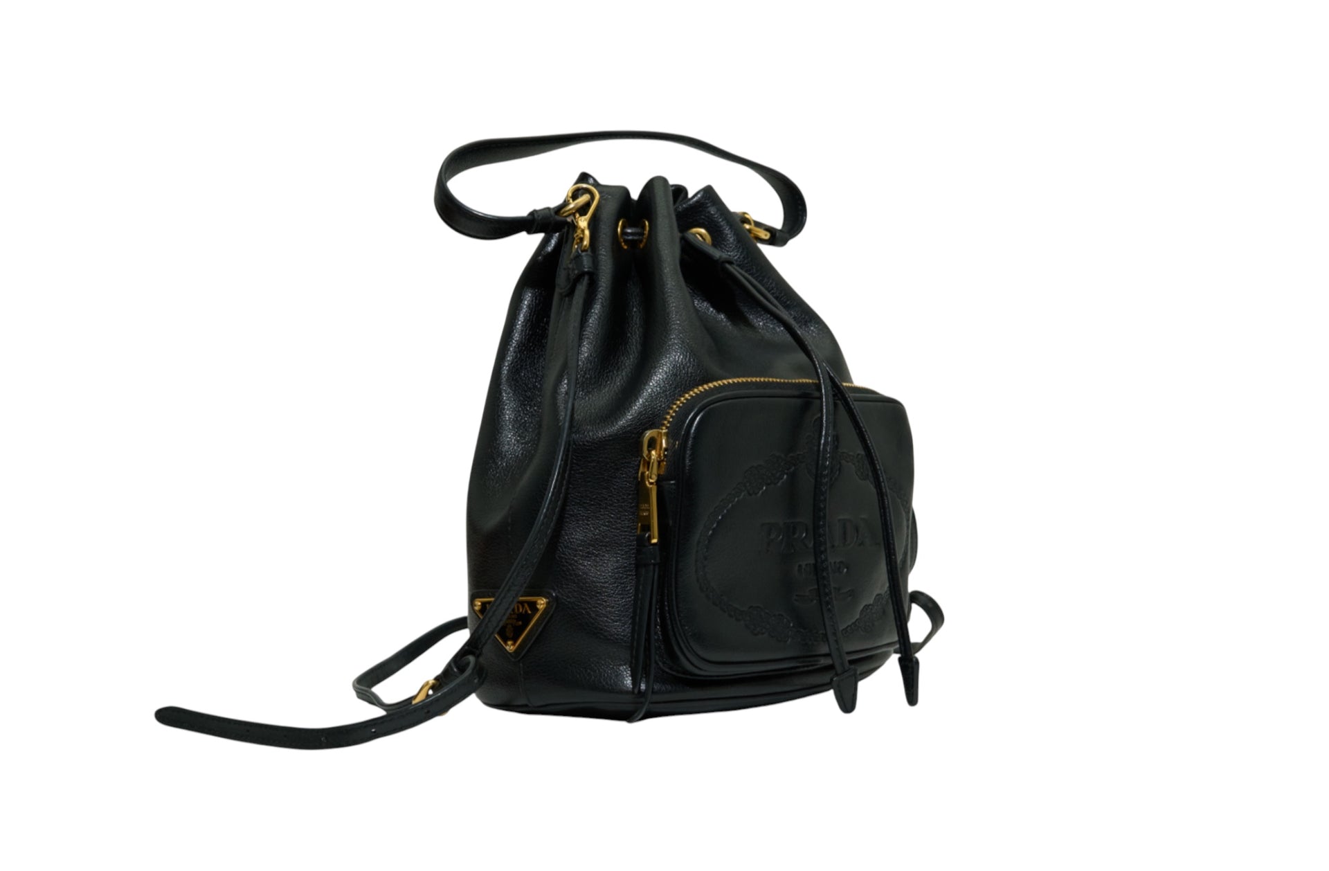 Prada Duet Leather Bucket Bag