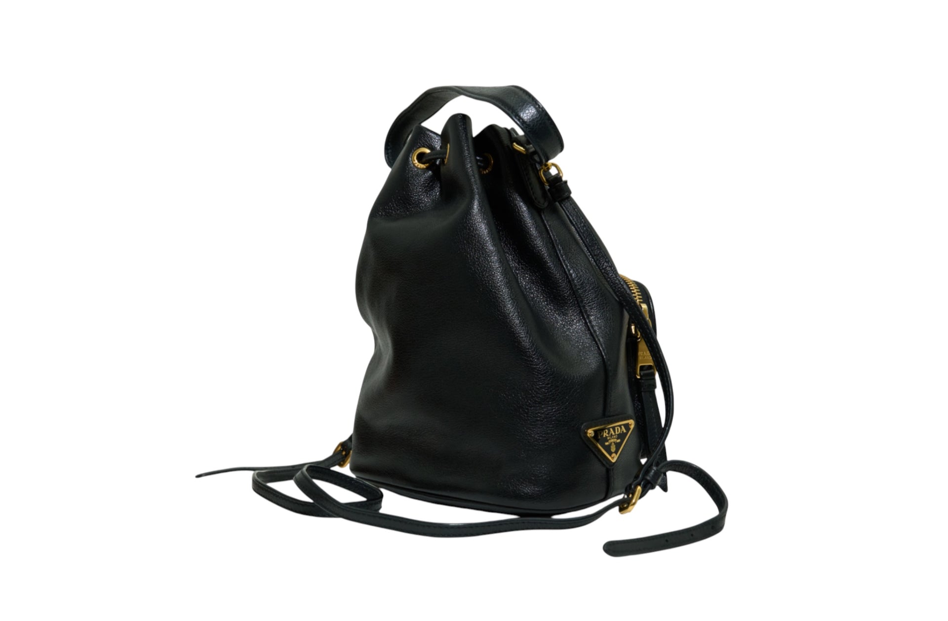 Prada Duet Leather Bucket Bag