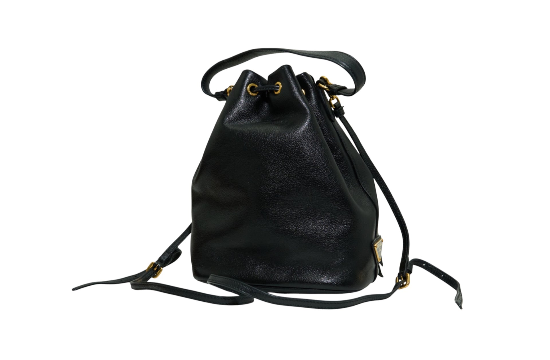 Prada Duet Leather Bucket Bag