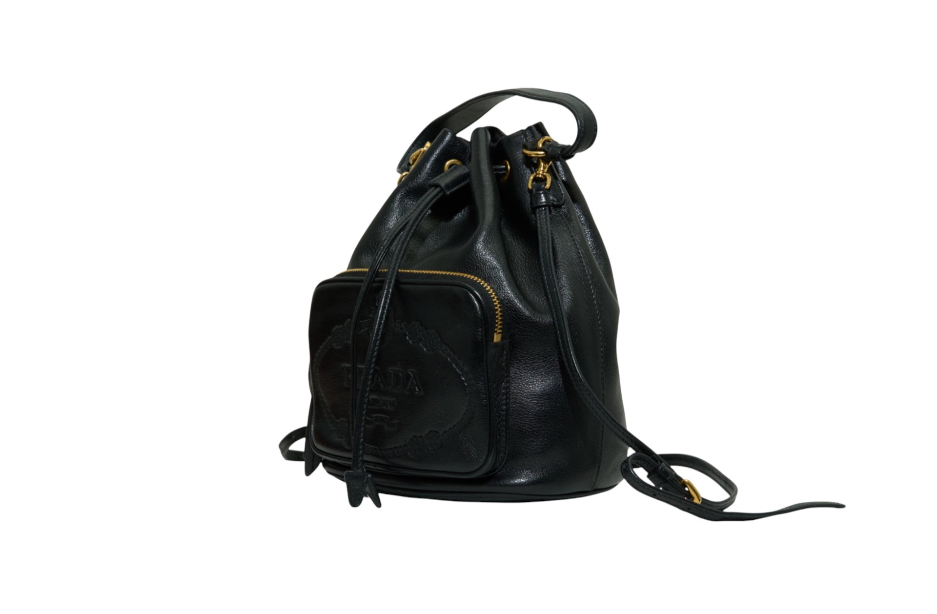 Prada Duet Leather Bucket Bag