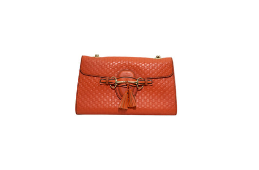 Gucci Medium Emily Soft Microguccissima Chain Sun Orange Shoulder Bag