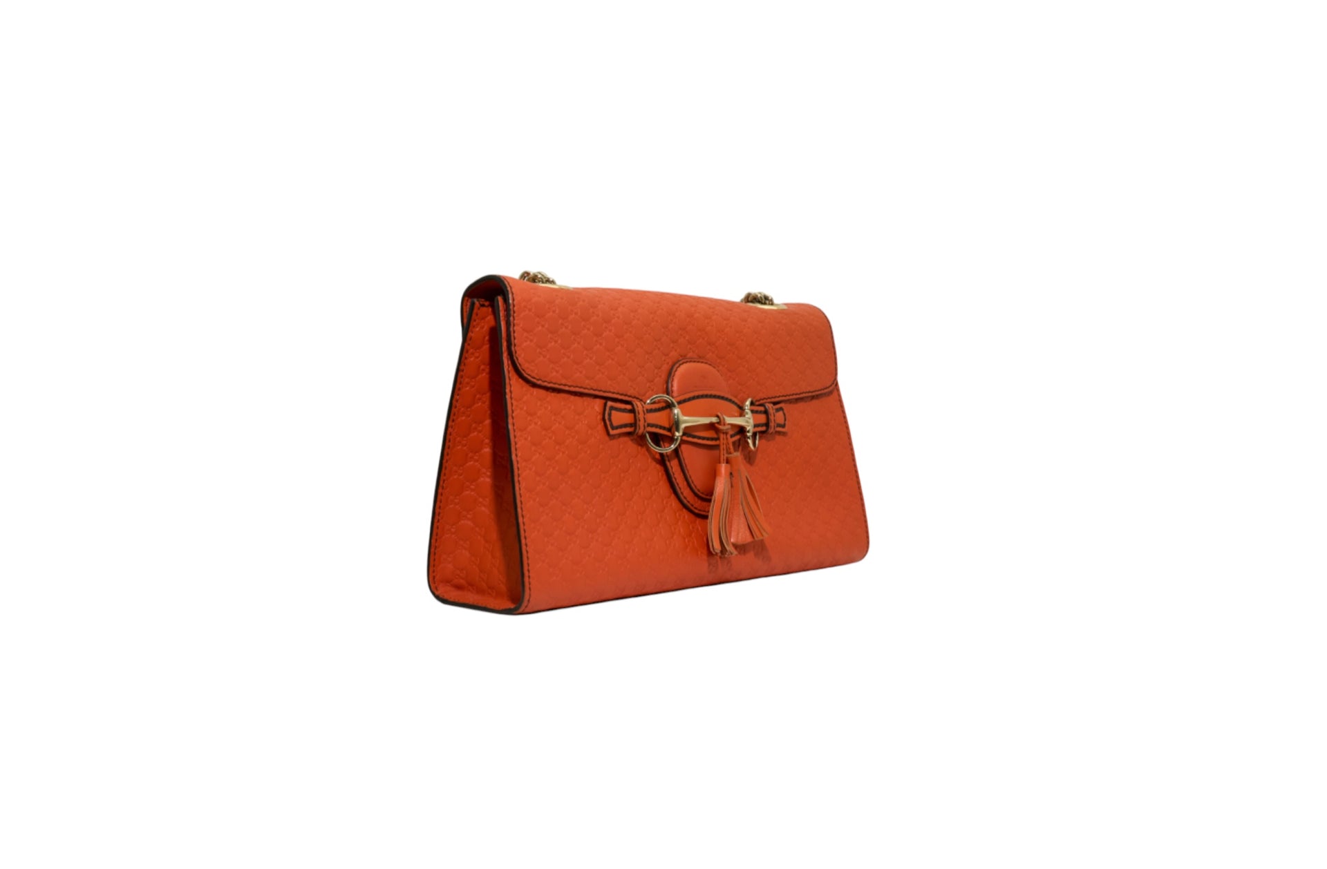 Gucci Medium Emily Soft Microguccissima Chain Sun Orange Shoulder Bag
