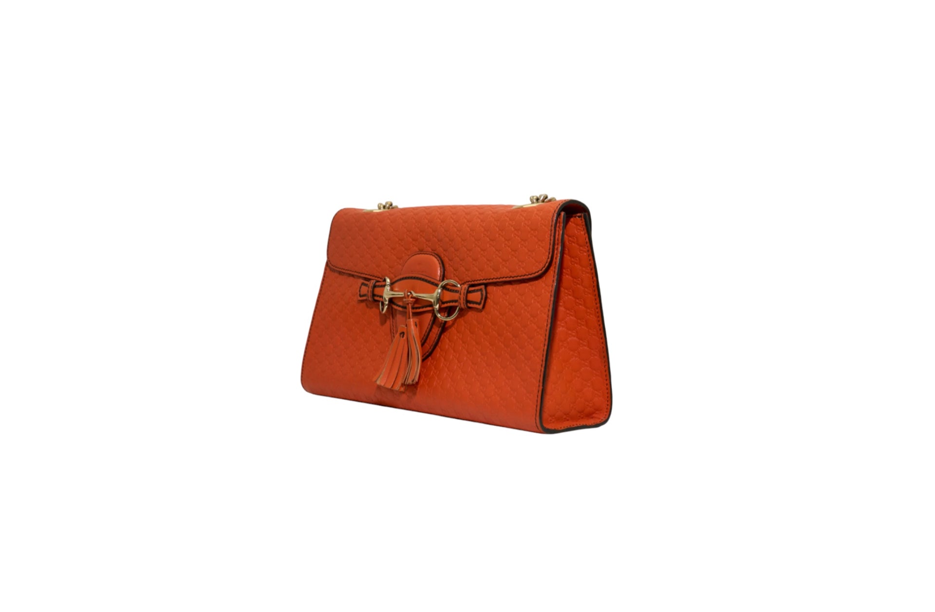 Gucci Medium Emily Soft Microguccissima Chain Sun Orange Shoulder Bag