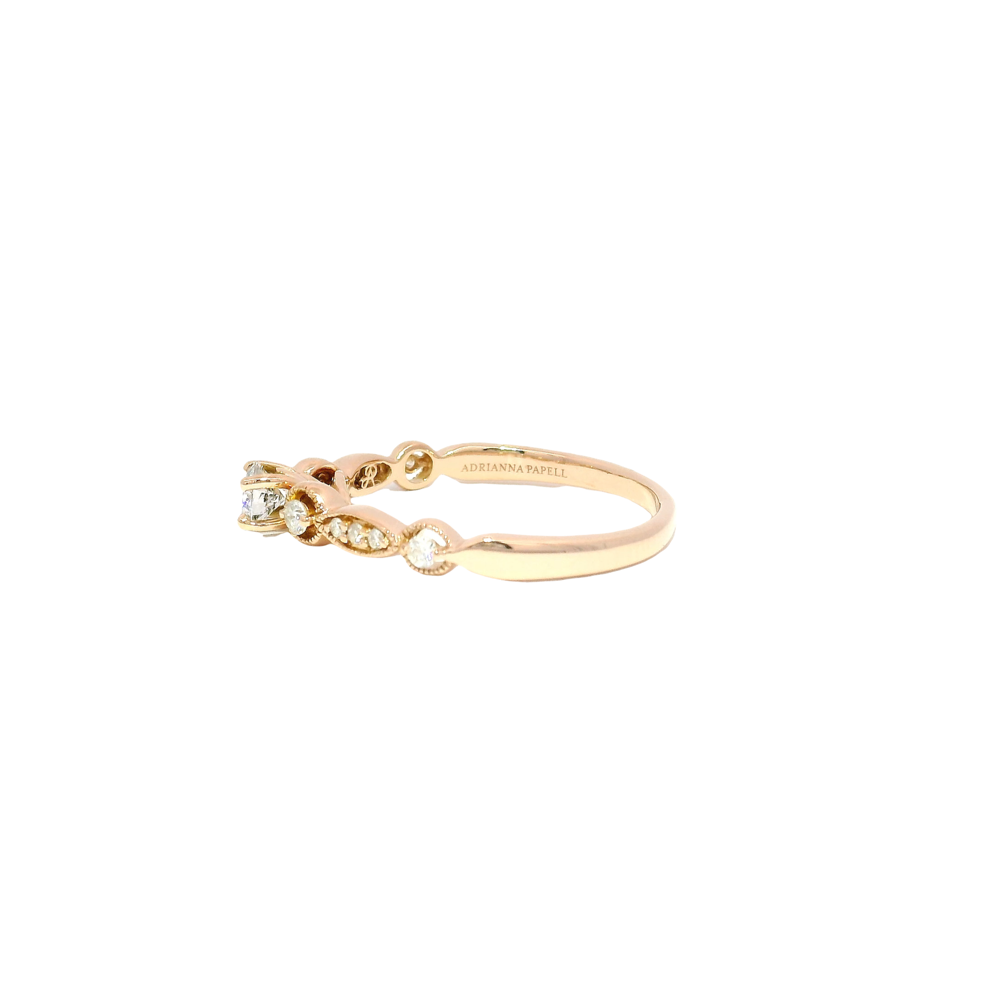 Adrianna Papell Natural Round Diamond in 14K Rose Gold Sz 8