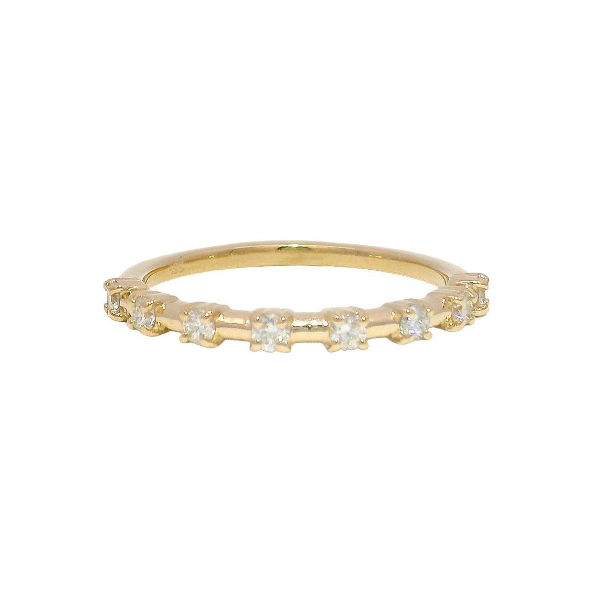 Lab Grown Diamond Station Band in 14K Yellow Gold Size 7