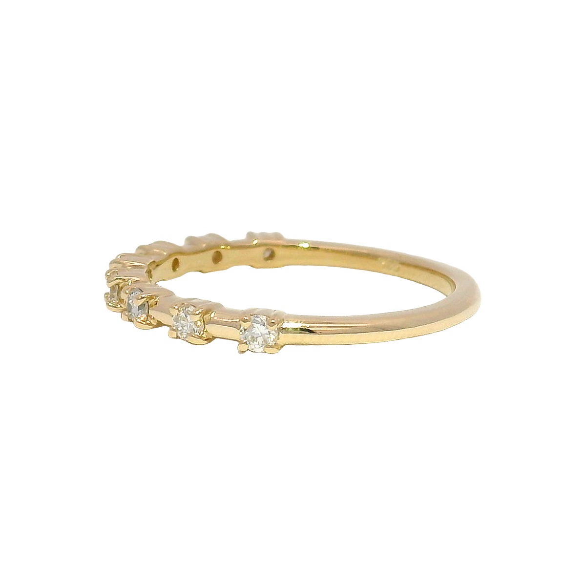 Lab Grown Diamond Station Band in 14K Yellow Gold Size 7