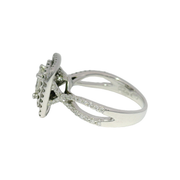 1cttw. Natural Engagement Ring with Princess Cut Center Set in 18 White Gold Sz 6