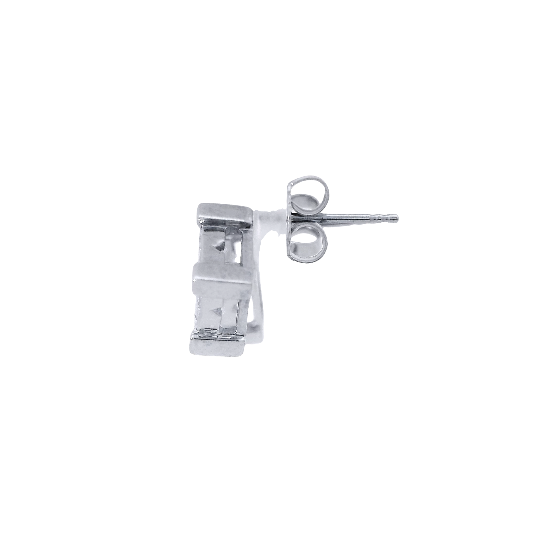 1.6cttw. Natural Princess Cut Diamond Earring in 14K White Gold