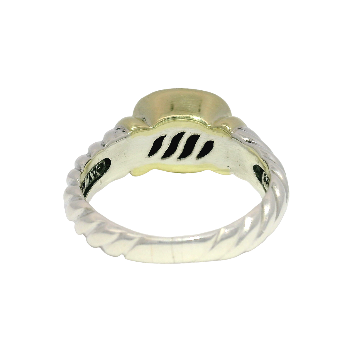 Vintage David Yurman Onyx Ring in Sterling Silver & 14K Yellow Gold Sz 8
