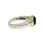 Vintage David Yurman Onyx Ring in Sterling Silver & 14K Yellow Gold Sz 8