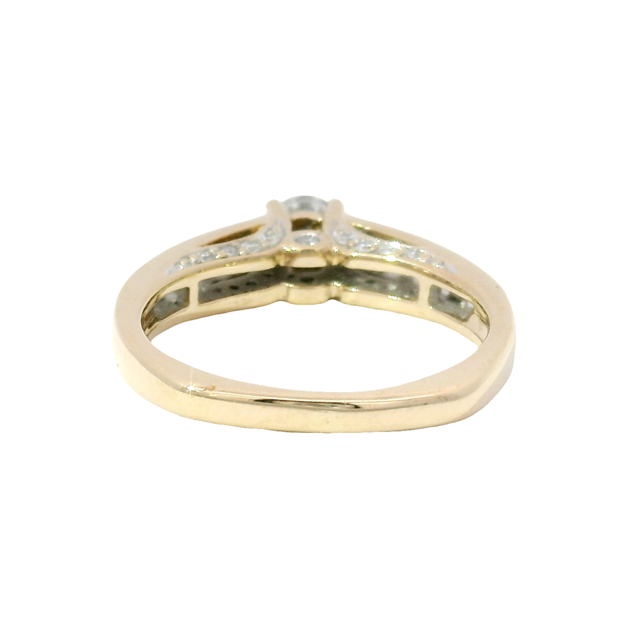 Natural Round Diamond Engagement Ring Set in 14K Yellow Gold Ornate Mounting