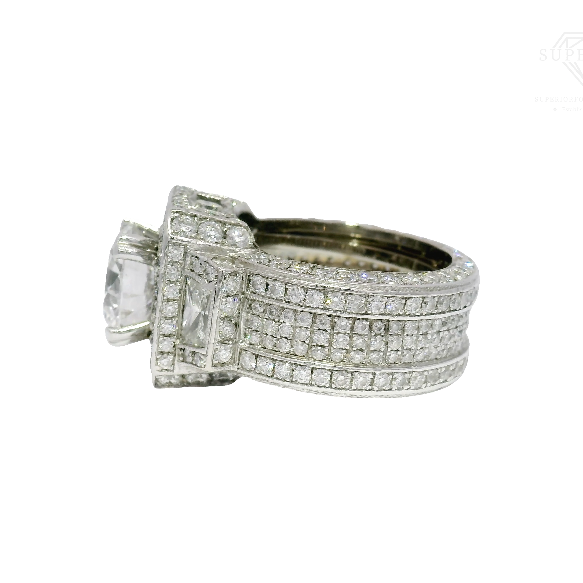 3.01ct. E VS1 Lab Grown Round in High End Custom Natural Mounting