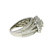 Natural Diamond  Double Halo Enagement Ring in 14K White Gold Sz 6