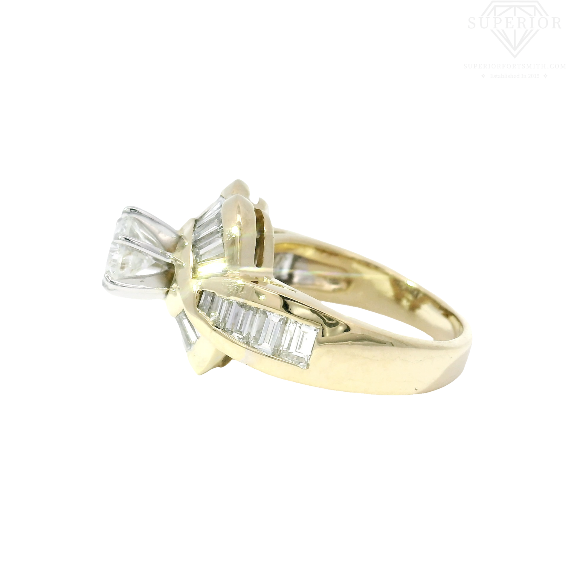 Natural Diamond Cocktail Ring in 14K Yellow Gold