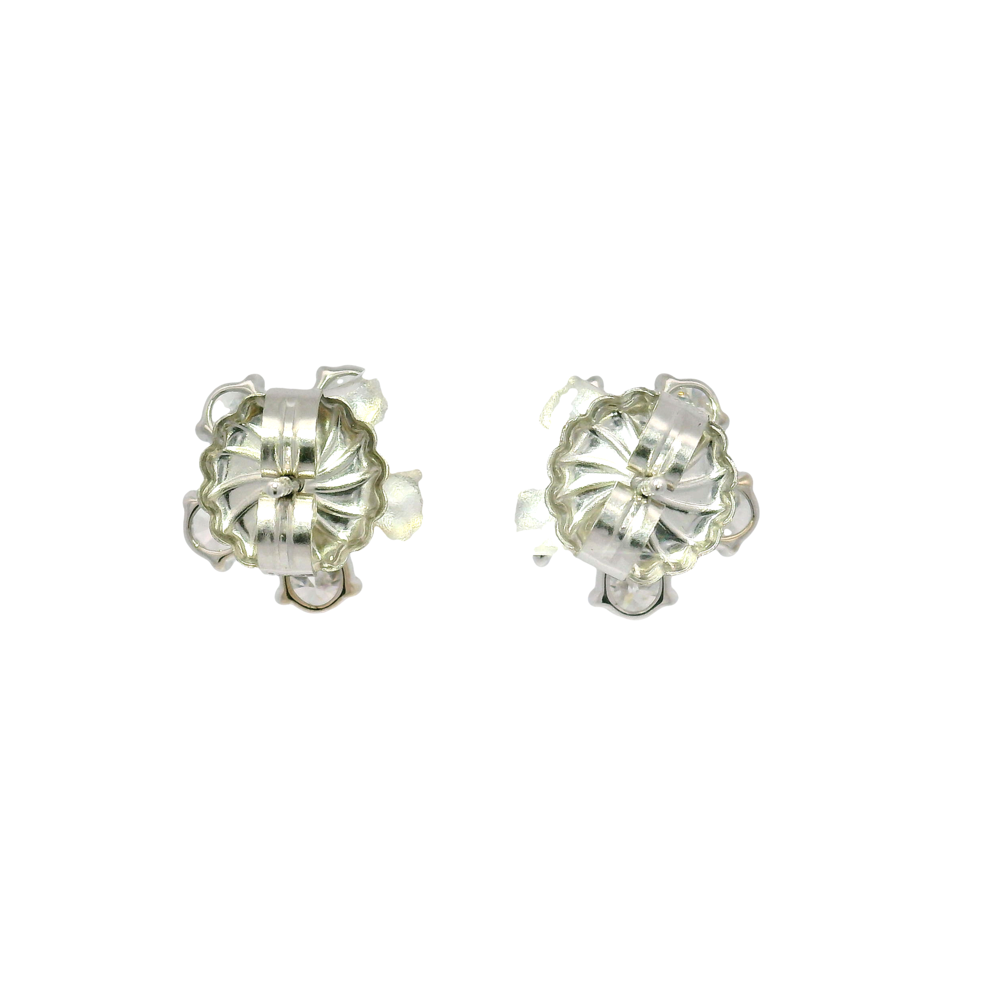 3cttw. Pear Shape Lab Grown Diamond Flower Style Earrings in 14K White Gold