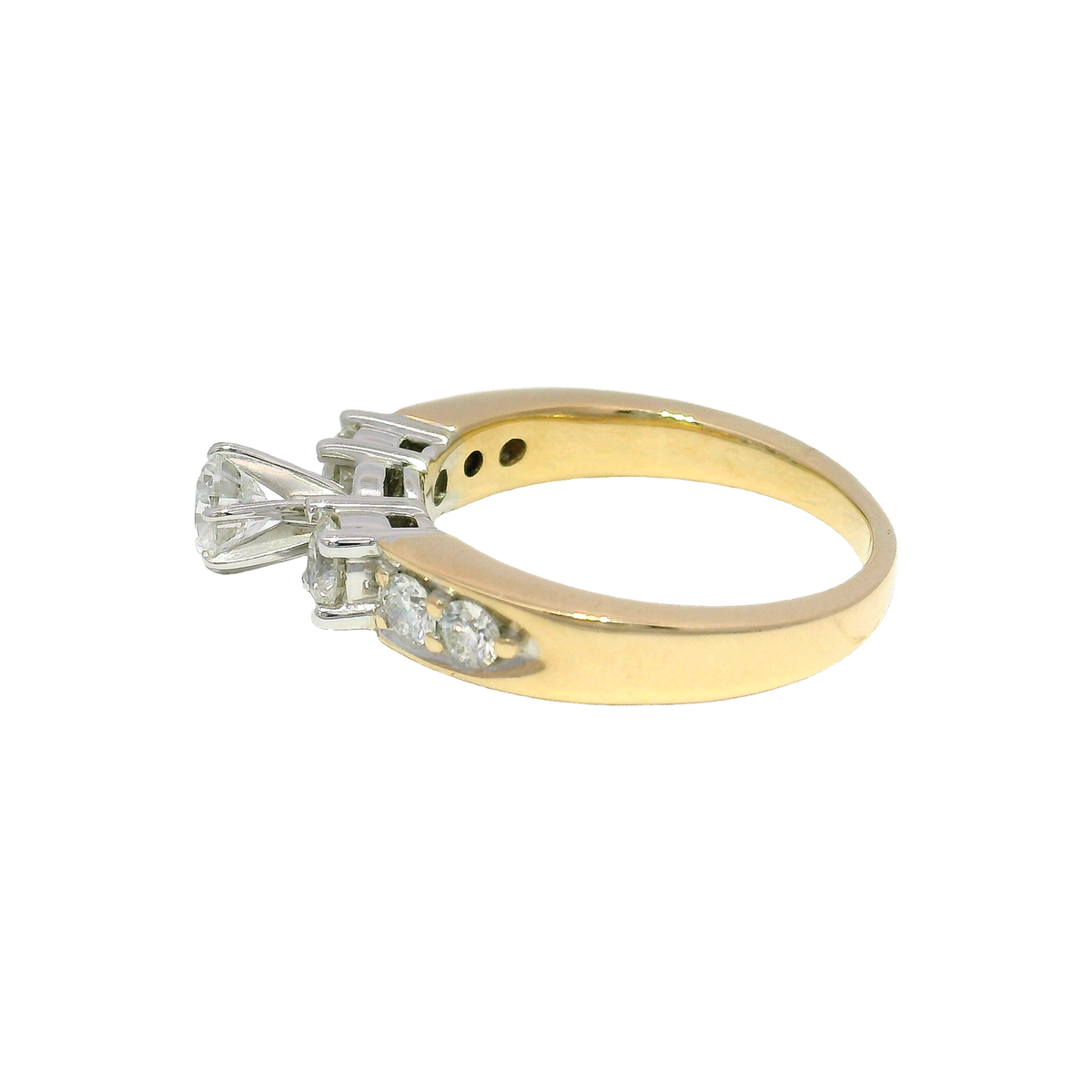 1cttw. Natural Round Diamond Engagement Ring in 14K Yellow Gold Sz 7
