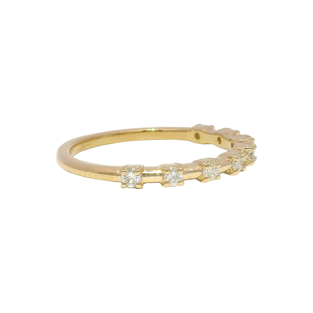 Lab Grown Diamond Station Band in 14K Yellow Gold Size 7