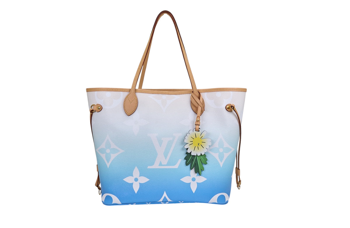 Louis Vuitton Neverfull MM Monogram Giant By The Pool Blue