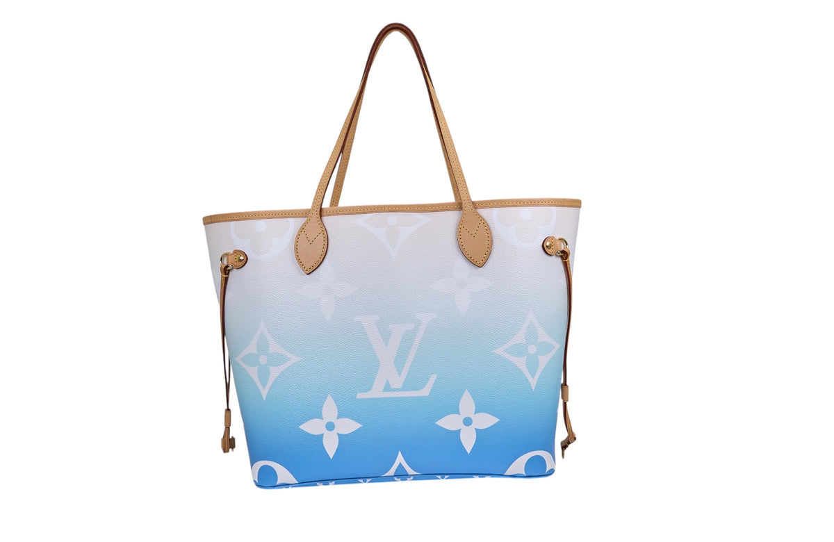 Louis Vuitton Neverfull MM Monogram Giant By The Pool Blue