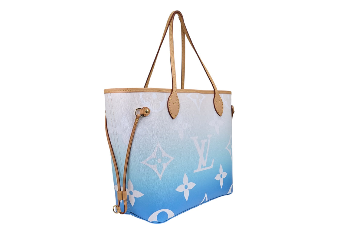 Louis Vuitton Neverfull MM Monogram Giant By The Pool Blue