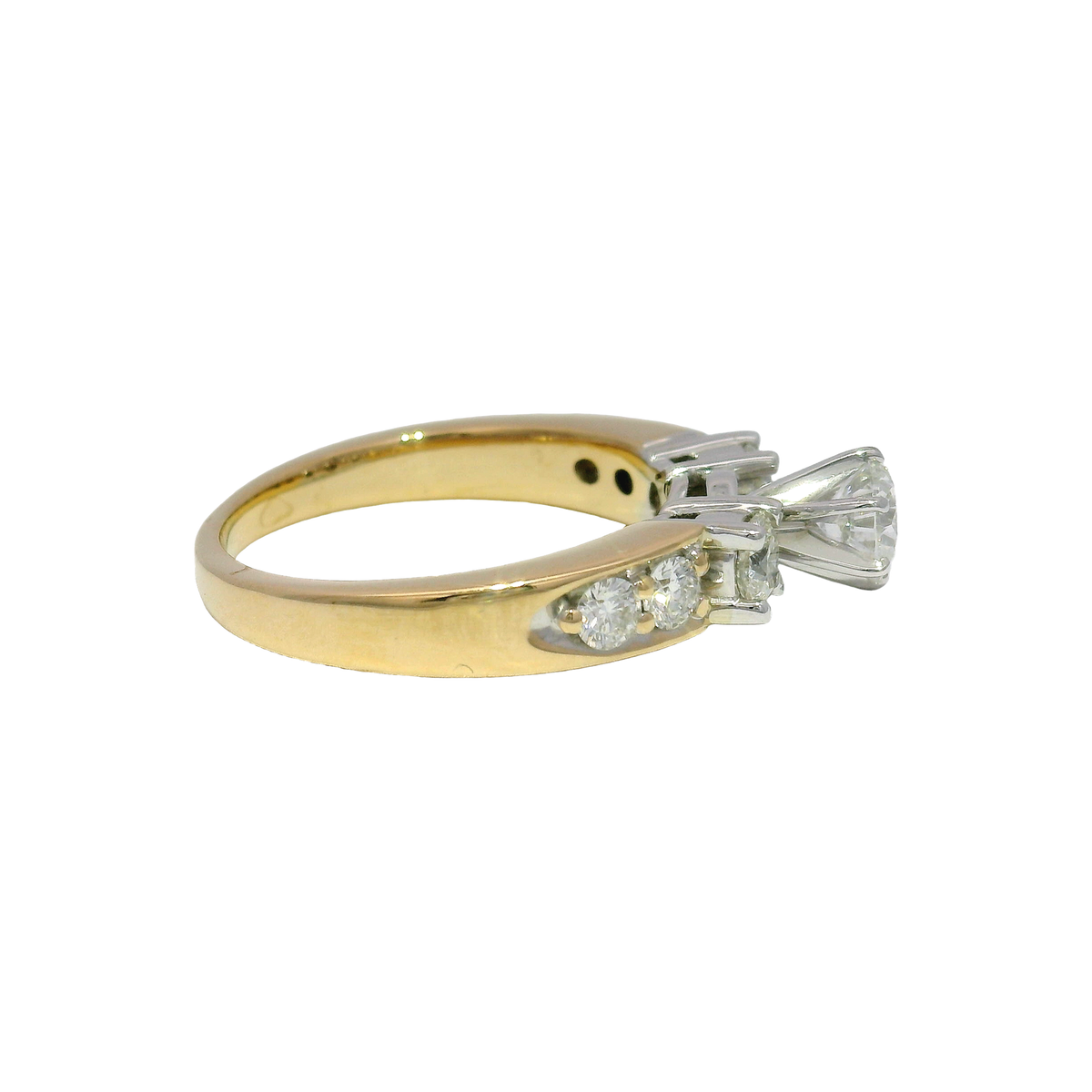 1cttw. Natural Round Diamond Engagement Ring in 14K Yellow Gold Sz 7