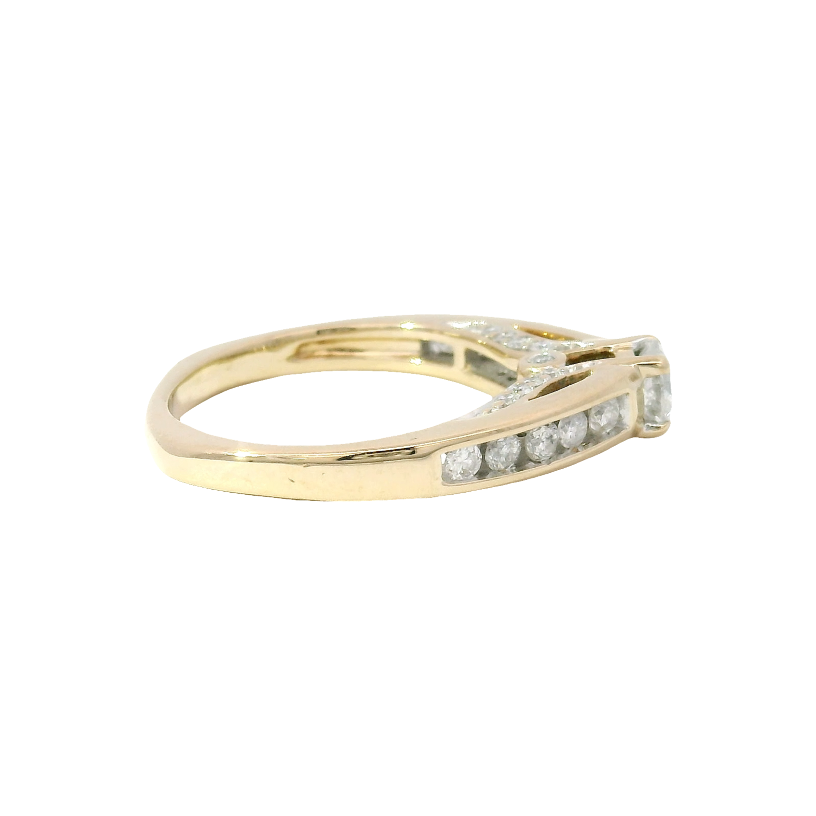 Natural Round Diamond Engagement Ring Set in 14K Yellow Gold Ornate Mounting