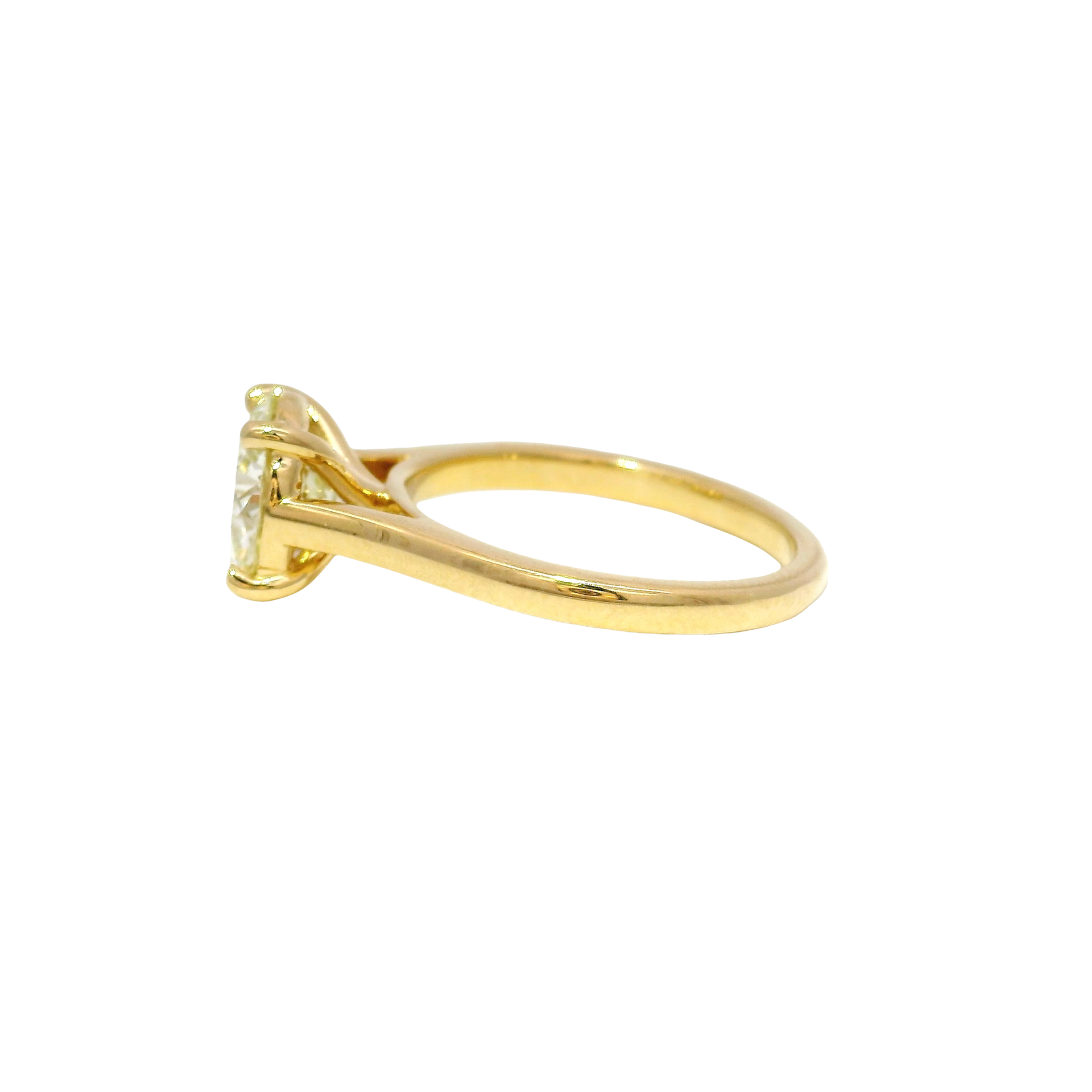 2.56ct. L Color I1 Clarity Enhanced Natural Round Diamond Engagement Ring in 14K Yellow Gold