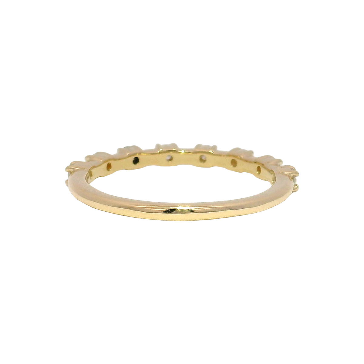 Lab Grown Diamond Station Band in 14K Yellow Gold Size 7