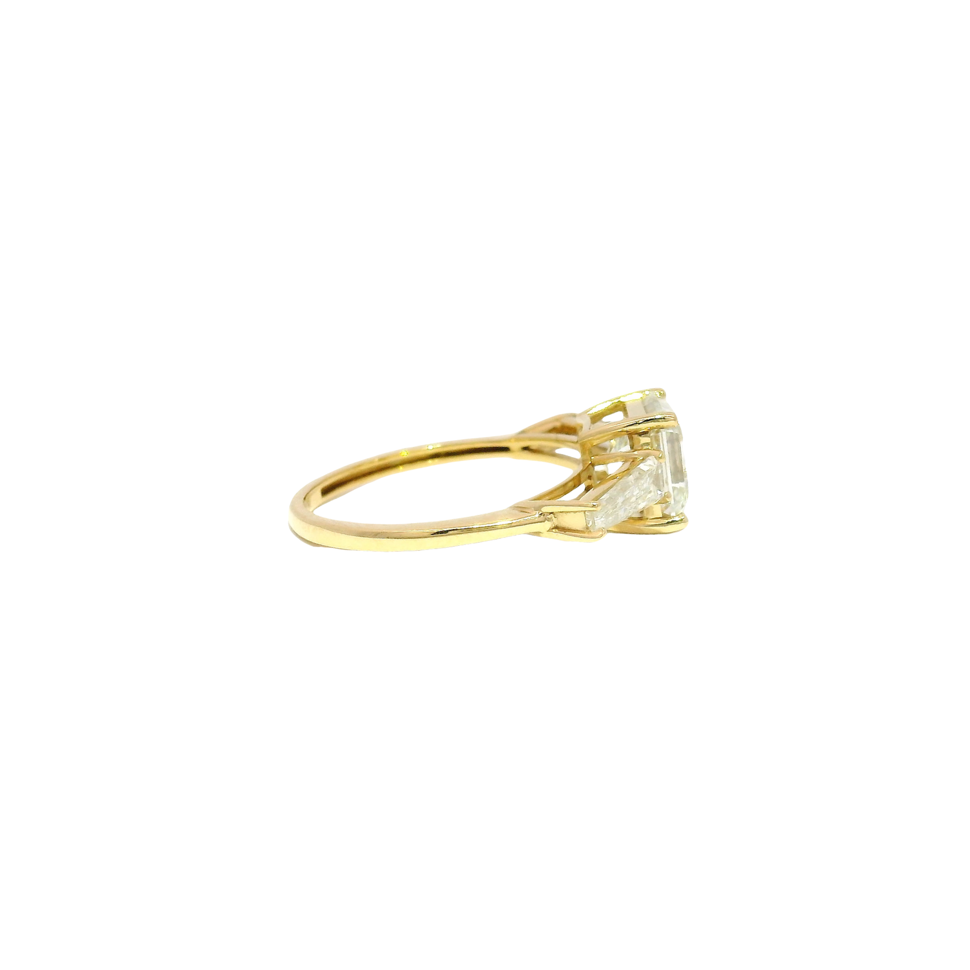 2.02ct. I VVS1 Natural Asscher Cut Diamond Engagement Ring set with Natural Baguette Accents 14K Yellow Gold Sz 6