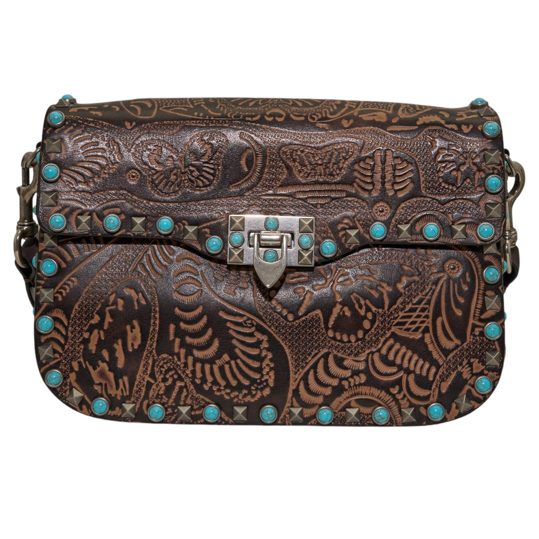 Valentino Guitar Rockstud Dark Brown