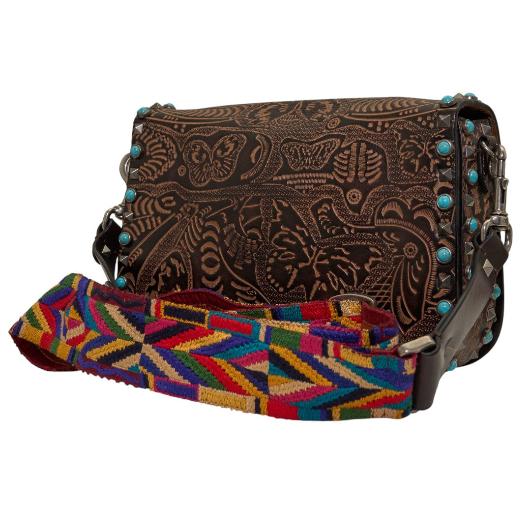 Valentino Guitar Rockstud Dark Brown