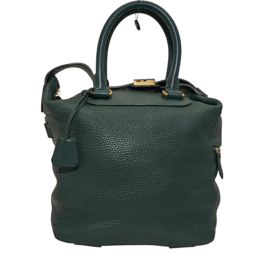 Celine Green Leather Convertable Tote