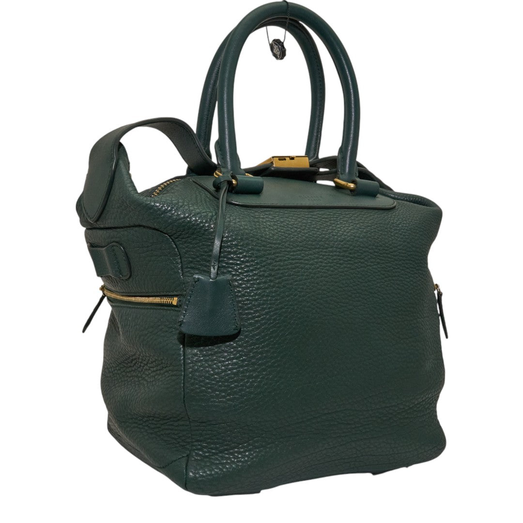 Celine Green Leather Convertable Tote