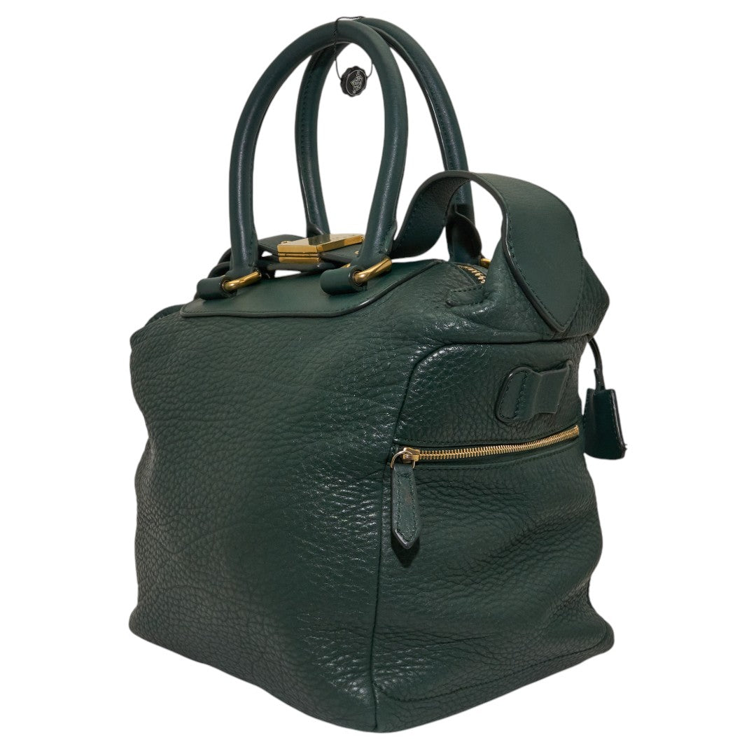 Celine Green Leather Convertable Tote