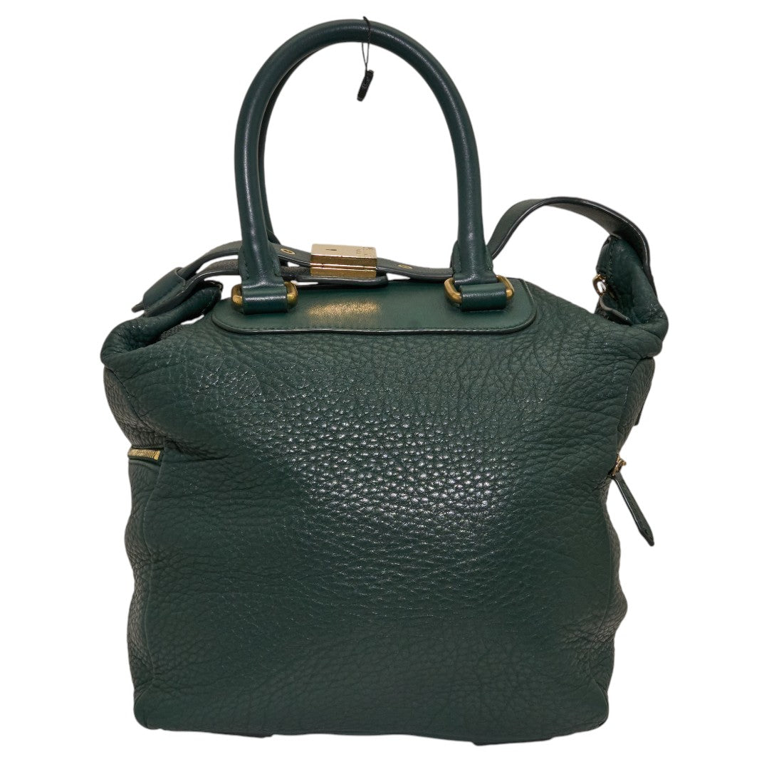 Celine Green Leather Convertable Tote
