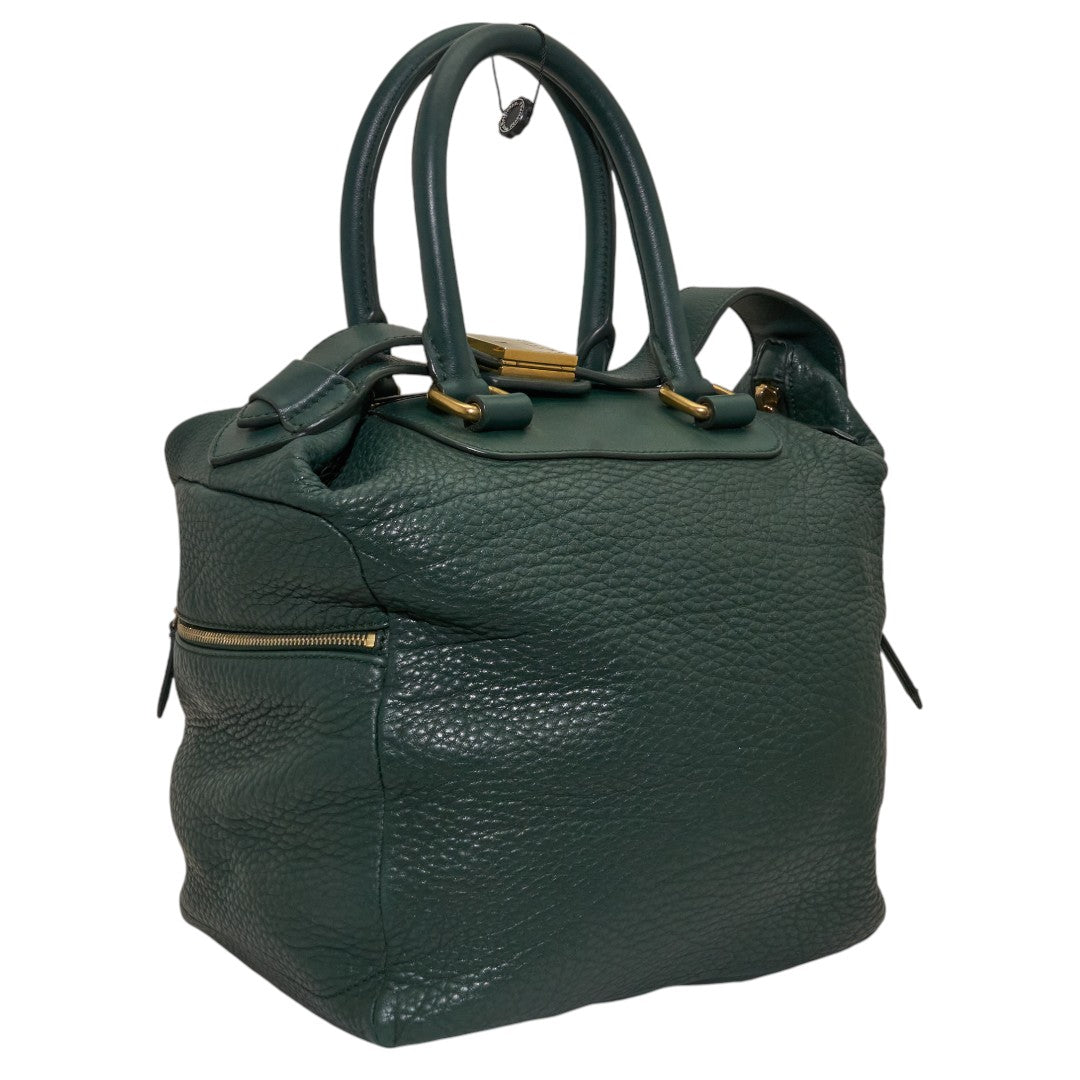 Celine Green Leather Convertable Tote