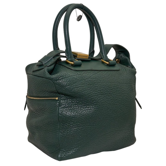 Celine Green Leather Convertable Tote