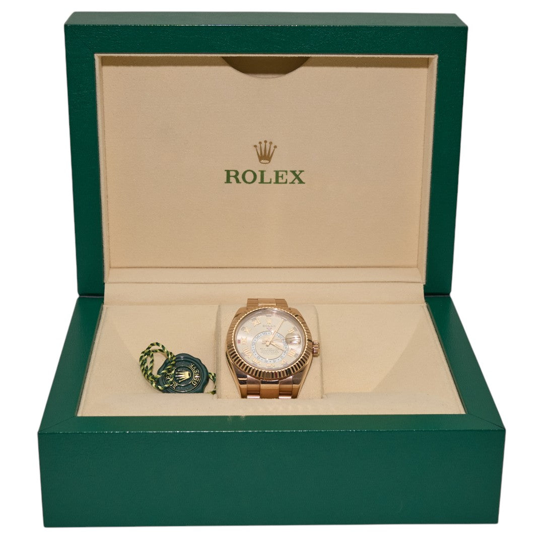 42mm Rolex Skydweller Rose Gold Sundust Roman Dial (2017)