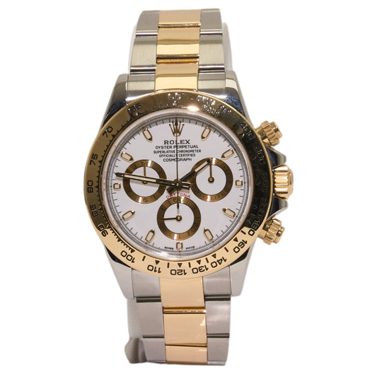 40mm Rolex Daytona Two Tone White Dial