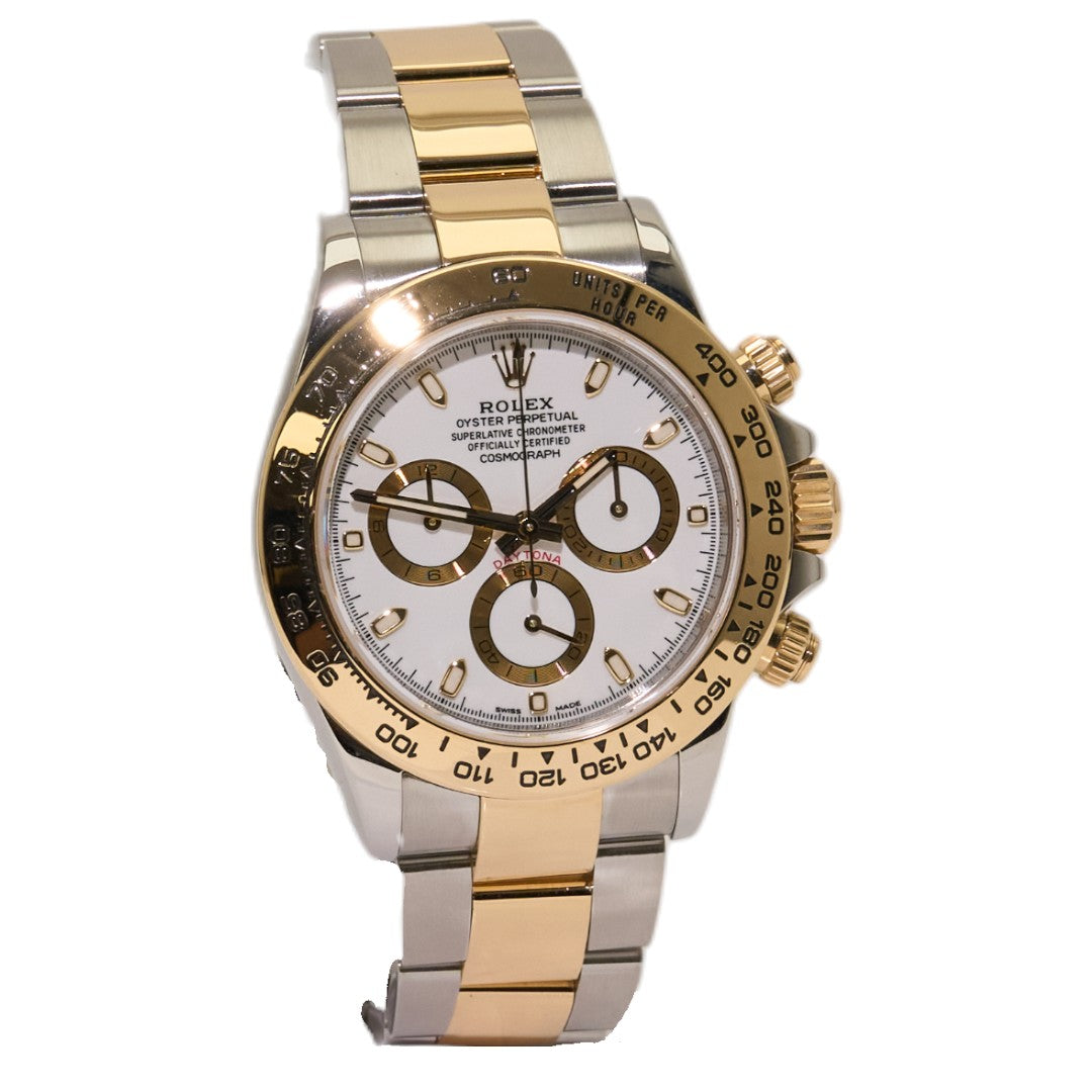 40mm Rolex Daytona Two Tone White Dial