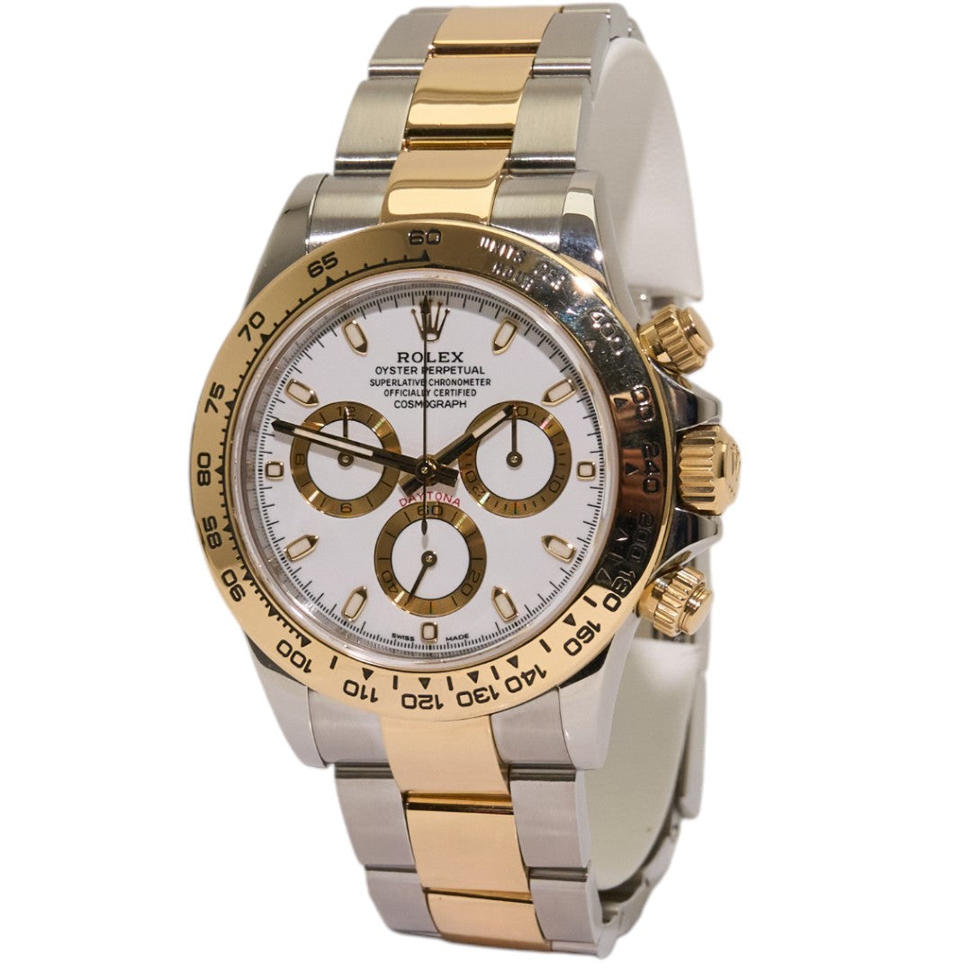40mm Rolex Daytona Two Tone White Dial