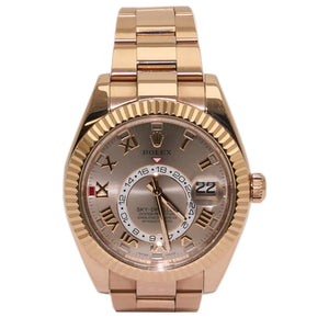 42mm Rolex Skydweller Rose Gold Sundust Roman Dial (2017)